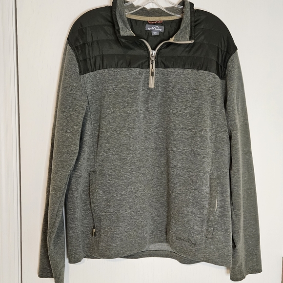 Eddie Baurer Men's Mixed Media Quilted Pullover Jacket - Picture 1 of 7